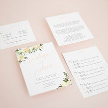 Ivory Rustic Florals, Pocketfold Invitations, PF-039