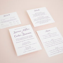 Dove Grey & Mauve, Pocketfold Invitations, PF-002