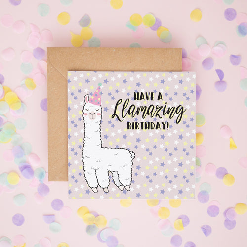 An Llamazing Birthday Card, Birthday Cards, Greeting Cards #377